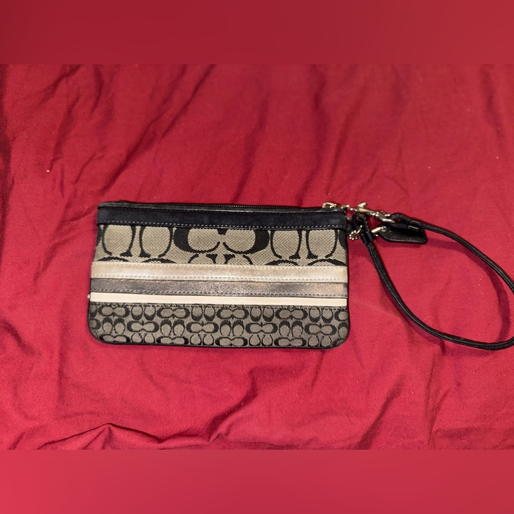 Coach Signature C Stripe Wristlet